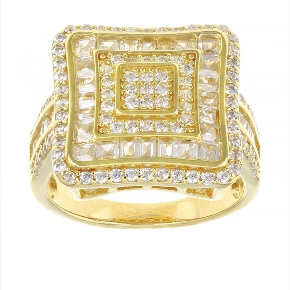 PRICE DROP -18k Gold and Cubic Zirconia Ring, 18k over silver, 925 NWOT - Picture 8 of 10